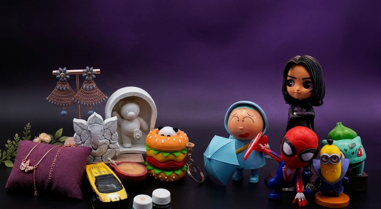 A collection of colourful figures, diecast cars, DIY kits and jewelry from Levi Pops